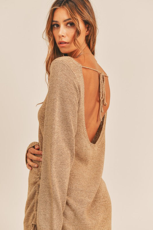 Marilyn Sweater Knit Open Back Dress