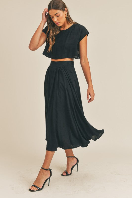 Madison Crop Top and Midi Skirt Set