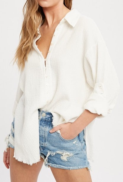 Michelle Double Gauze Button Down Shirt